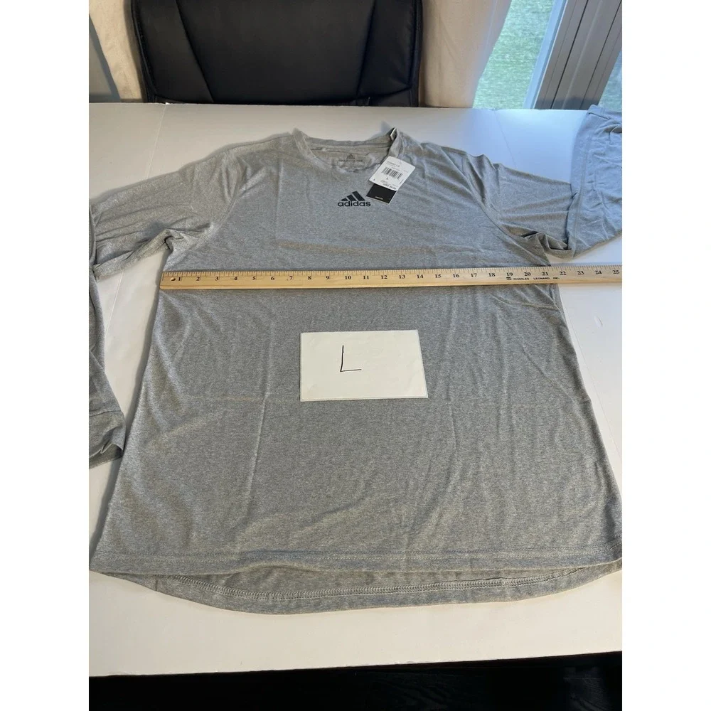 Adidas Men's Creator Long Sleeve Sports Training Shirt Gray Size L New